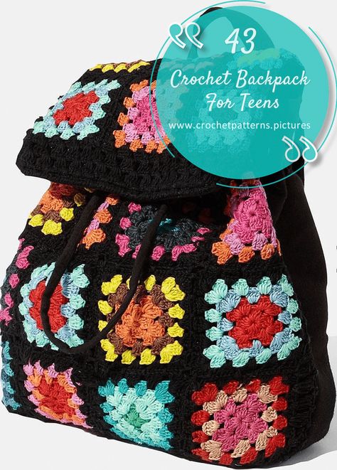 43 Crochet Backpack Pattern For Girls | Free Crochet Patterns Crochet Rucksack Free Pattern, Crochet Granny Square Backpack Pattern, Granny Square Crochet Backpack, Crochet Granny Square Backpack Free Pattern, Granny Square Backpack Pattern, Granny Square Backpack Free Pattern, Crochet Rucksack, Crochet Granny Square Backpack, Crochet Bookbag