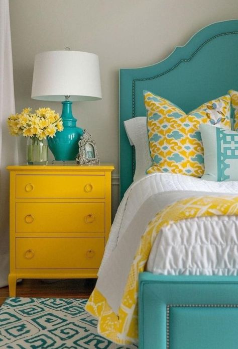 Yellow Rooms, Bright Bedrooms, Beautiful Bedroom Colors, Bedroom Color, Bedroom Color Schemes, Bohemian Living, Ideas Living Room, Home Decor Living Room, Home Decorating Ideas