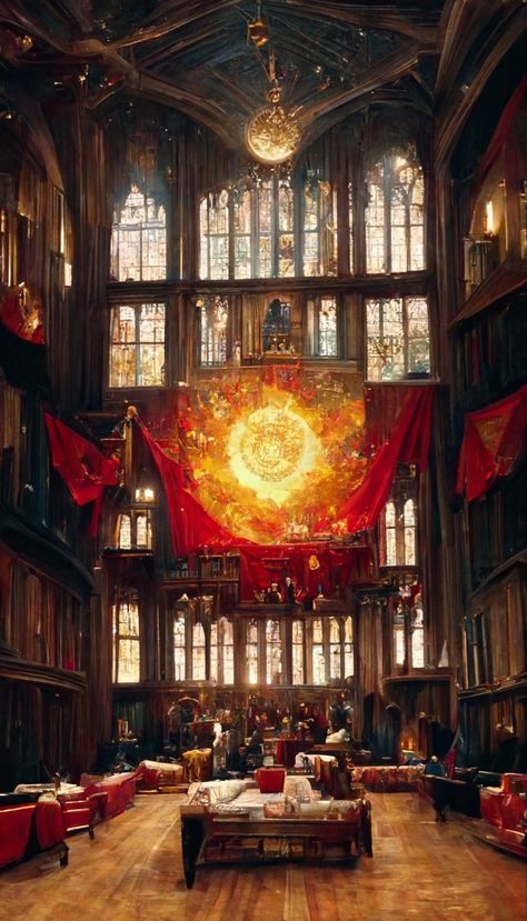 Hogwarts Common Rooms, Gryffindor Common Room, Hogwarts Castle, Potter Art, Harry Potter Wallpaper, Fantasy Castle, Fantasy Places, Hogwarts Houses, Fantasy Aesthetic