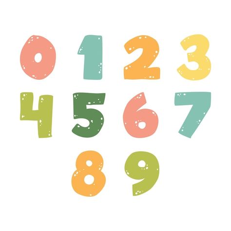 Silhouettes of numbers cute numbers for ... | Premium Vector Cute Numbers, Kids Graphic Design, Numbers For Kids, Book Projects, Children's Book Illustration, Kids Education, Pictures To Draw, Children Illustration, Book Illustration