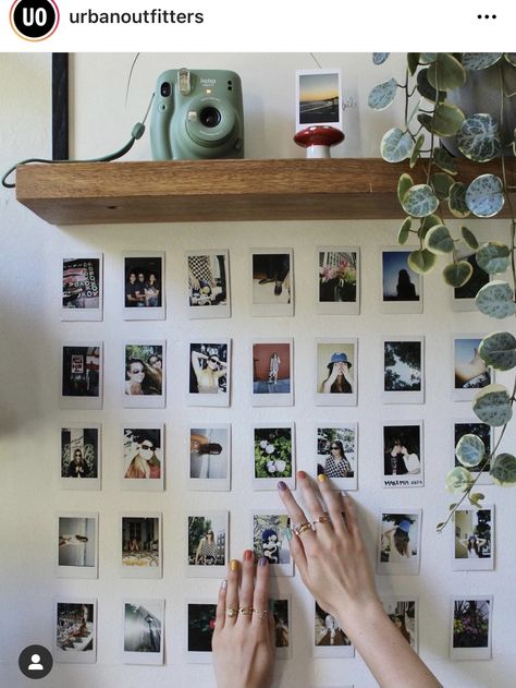 Instax Wall, Polaroid Room, Instax Diy, Polaroid Wall Decor, Photo Wall Display, Photo Collage Wall, Urban Outfitters Home, Polaroid Wall, Photo Polaroid