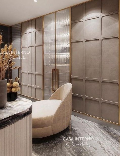 Neutral Art Deco Living Room, Mandir In Office, Simple Bed Designs, Wardrobe Door Designs, Wall Panel Design, Bed Design Modern, Wardrobe Design Bedroom, Door Design Interior, Bedroom Bed Design