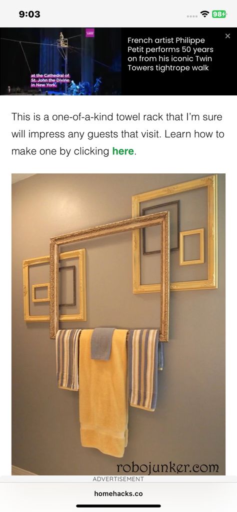 Picture Frame Projects, Retirement Living, Old Picture Frames, Church Decor, Unique Flowers, Accessories Diy, Towel Holder, Towel Bar, Bathroom Wall