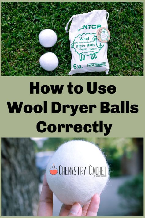 Learn how to use wool dryer balls correctly in our post! We are sharing everything you need to know about the best type to use, storage, how to use plus the truth about putting essential oils inside them! Wool balls are fantastic for static and will change your laundry game. Also, our favorite ones from Amazon on Chemistry Cachet #wooldryerballs #laundry Essential Oils For Laundry, Clean Hacks, Laundry Balls, Laundry Ball, Ball Storage, Dryer Balls, Wool Dryer Balls, Natural Cleaners, Wool Balls