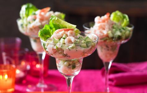 Prawn Cocktail Recipe, Shrimp Cocktail Recipe, Cocktail Shrimp Recipes, Seafood Cocktail, Prawn Cocktail, Ceviche Recipe, Grape Salad, Cocktail Dinner, Crab Salad