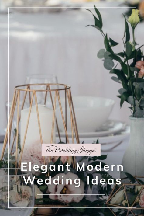 With these elegant modern wedding ideas, you’re well on your way to planning a stylish and sophisticated celebration that will leave a lasting impression on your guests. Embrace contemporary design, minimalistic decor, and innovative concepts to create an unforgettable wedding experience that reflects your unique love story. Get all of our favorite wedding ideas for a modern elegant wedding in 2023 in our latest blog post. Contemporary Wedding Decor, Modern Wedding Ideas, Modern Wedding Theme, Geometric Centerpiece, Modern Elegant Wedding, Minimalistic Decor, Romantic Theme Wedding, Luxury Weddings Reception, Elegant Modern Wedding