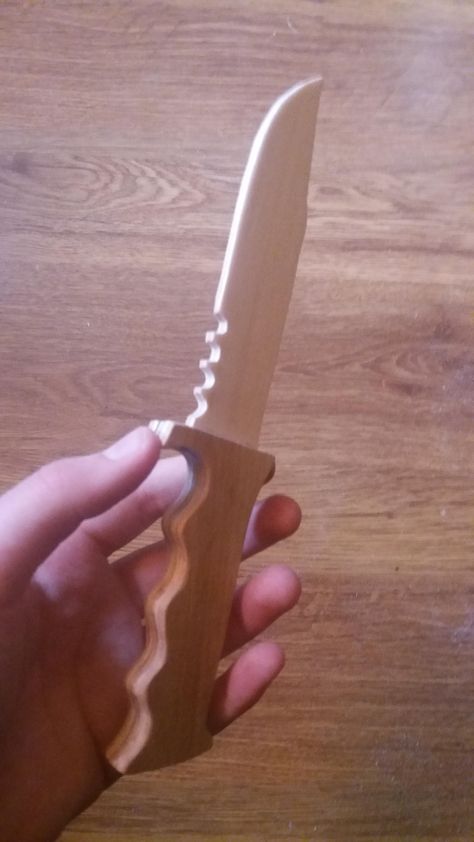 Not really interesting or cool looking but I tried making a wooden knife and i'm damn proud of it! (Sorry for low quality phone camera sucks :/) Cool Things To Build, Wood Table Diy, Morning Wood, Paper Art Design, Wooden Knife, Wooden Toys Plans, Wood Art Projects, Wood Knife, The Crafts