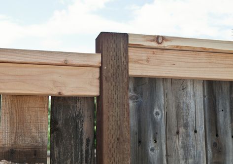 Stockade Fence, Old Fence Boards, Diy Backyard Fence, Wood Privacy Fence, Hiding Ugly, Fence Toppers, Old Fences, Diy Fence, Privacy Fences