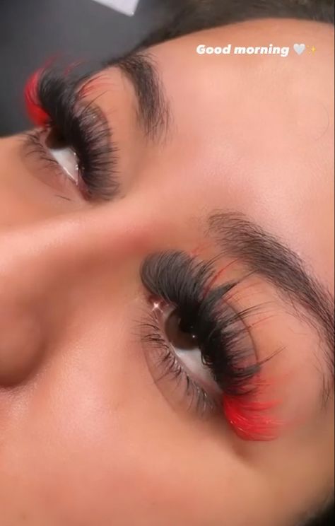 Red 
Eyelashes 
Extension 
Red eyelashes extension Red Eye Lashes Extensions, Lash Extensions With Red At The End, Colored Eyelash Extensions Red, Red And Black Eyelash Extensions, Cute Lashes With Color, Eyelash Extensions With Red At The End, Colored Spikes Lashes, Red And Orange Lash Extensions, Red Eyelashes Extensions