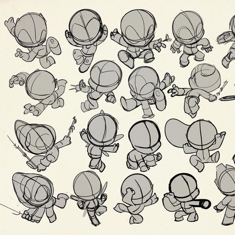 Sean Galloway on Instagram: “I.LOVE.DRAWING.POSES. #mystersolved. Hahaha This is a page of early rough sketches I did for @marvel consumer products. Can you guess who…” Chibi Jumping Pose, Derek Laufman, Chibi Poses, Rough Sketches, Chibi Sketch, Cartoon Sketches, 캐릭터 드로잉, Gesture Drawing, Desenho Tattoo