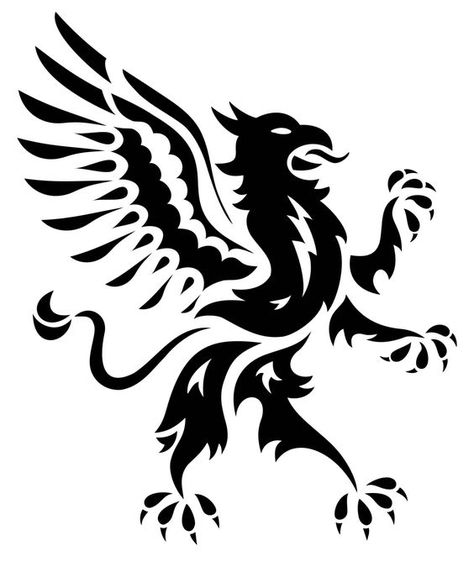 Extremely Nice Tribal Griffin Tattoo Design Gryphon Tattoo, Griffin Tattoo, Stencil Templates, Bangor, Dream Tattoos, Magical Creatures, Pyrography, Tattoos With Meaning, Tattoo Images