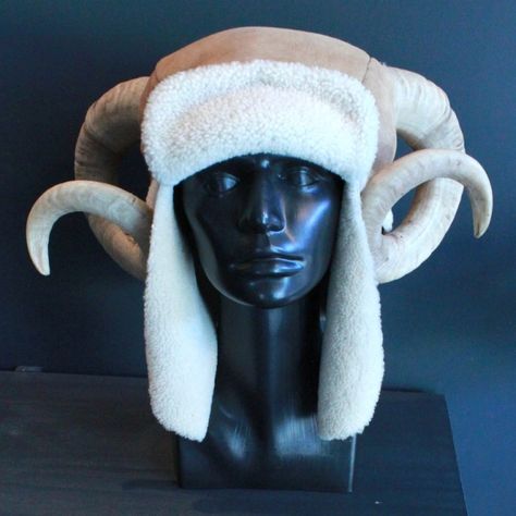 Eaton Nott 'road kill couture' , rams horn hat Horn Hat, Im Sorry Gifts, Rams Horn, Diy Crafts To Do, Robot Concept Art, Larp, Character Design Inspiration, Design Inspo, Fashion Item