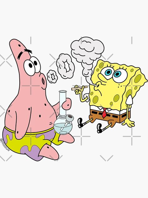 Spongebob And Patrick, Stickers For Sale, Cartoon Art, Original Designs, Water Bottles, Glass