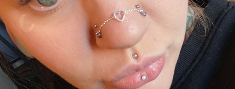 Heart Nose Chain, Chain Piercing Nose, Chain Nose Piercing, Nose Piercing Chain, Double Nostril Piercing, High Nostril Piercing, Piercing Chain, Nose Chain, Chains Aesthetic