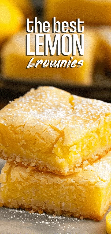 Lemon Brownies [40 Minutes] – Chasety Lemon Blondie Brownies, Homemade Lemonies, Lemon Chewies, Love And Lemons Brownies, Easy Lemon Brownies, Lemon Cheesecake Brownies, Deserts With Lemon, Citrus Bars Desserts, Things To Bake With Your Best Friend