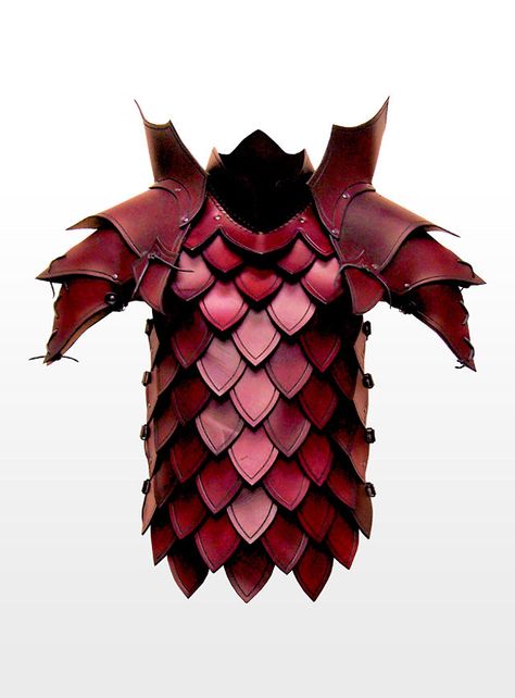 Red leather scale breastplate Dragon Slayer Armor, Dragon Scale Armor, Scale Armor, Dragon Armor, Dragon Costume, Magic Items, Cosplay Armor, Larp Costume, Battle Armor