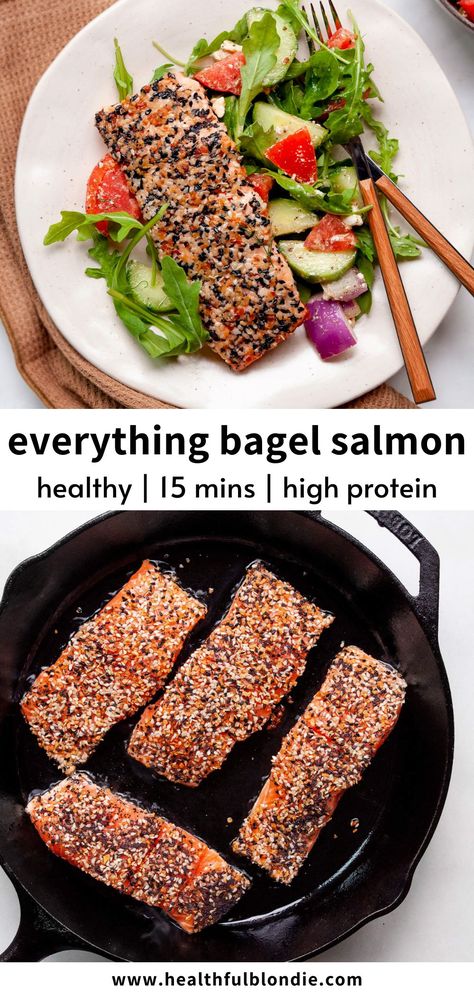 Everything Bagel Crusted Salmon (Healthy!) Everything Bagel Salmon, Blondie Recipes, Salmon Healthy, Keto Carnivore, Weekly Dinner, One Pot Dinners, Healthy Salmon, Crusted Salmon, Carnivore Diet