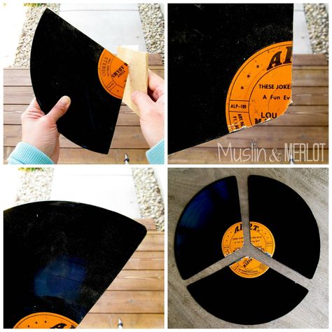 Turn your records into fans! #repurpose #upcycle Old Records Crafts, Repurposed Records, Records Crafts, Burp Cloth Tutorial, Redecorating Ideas, Old Records, Tshirt Rug, Vinyl Record Storage, Record Storage