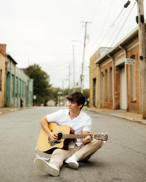 Senior pictures that express YOU >>>>> — when 2 of my favorite worlds collide — photography + music 🤍🥲✨ you already know I will be doing a second post for these!!! #gaphotographer #music #guitar #photography #filmphotography #photographer #southgaphotographer #lifestylephotographer #galifestylephotographer Male Senior Pictures With Guitar, Senior Guitar Photos, Senior Picture Ideas For Guys With Guitar, Senior Picture Guitar, Guitar Senior Pictures Boys, Senior Picture Ideas With Guitar, Guitar Photoshoot Ideas, Senior Pictures With Guitar, Violin Senior Pictures