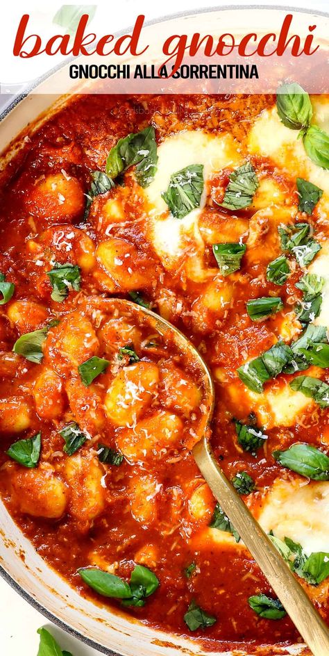 This Gnocchi alla Sorrentina is irresistibly cheesy, saucy, and satisfying—complete with lots of variations! #gnocchi #bakedgnocchi #gnocchirecipe #GnocchiallaSorrentina Gnocchi Sauce, Cravings Recipes, Red Sauce Recipe, How To Cook Gnocchi, Baked Gnocchi, Making Gnocchi, Carlsbad Cravings, Best Italian Recipes, Pasta Dinners