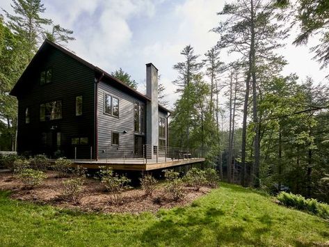 55 Woods Rd, Barryville, NY 12719 | MLS #401552 | Zillow Upstate New York Homes, Rumford Fireplace, Steel Framing, Off Grid Cabin, New York Homes, Timber Structure, Timber Frame Homes, Wooden Ceilings, Small Cabin