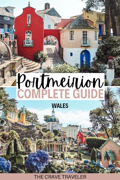 Portmeirion is an Italian style town on the edge of Snowdonia in Wales | Where is Portmeirion, Wales | How to get to Portmeirion | Where to stay in Portmeirion | What to do in Snowdonia | Things to do in Wales | Northern Wales | Best villages in Wales | Prisoner Filming Locations | #portmeirion #wales #uktravel Portmeirion Wales, Things To Do In Wales, Italian Resort, Northern Wales, Wales Travel, Snowdonia National Park, Europe Trip Itinerary, United Kingdom Travel, Europe Itineraries