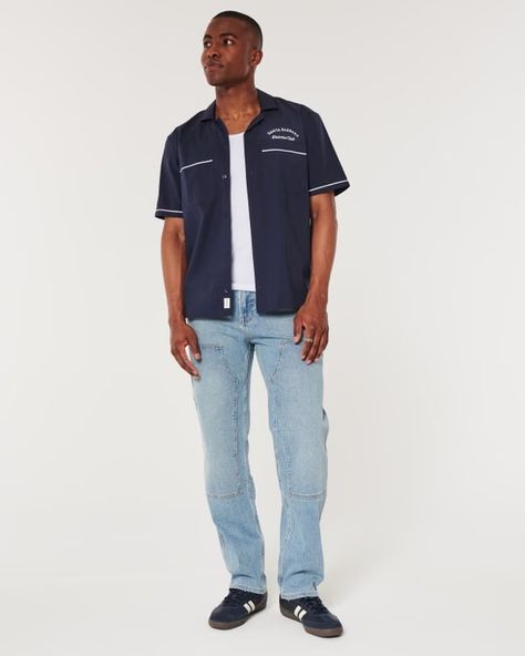 Men's New Arrivals | Hollister Co. Levi's Relaxed Fit Shirt With Pockets, Hollister Shirts Men, Carpenter Jeans, Hollister, Jeans Style, Mens Jeans