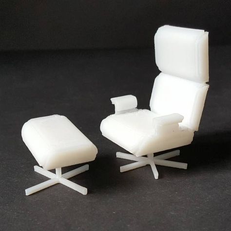 3d Printed Furniture, Lounge Chair And Ottoman, Mid Century Lounge Chairs, 3d Printing Diy, 3d Printing Pen, Model Design, 3d Printable, Contest Design, Architecture Model