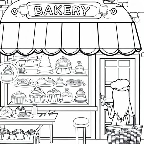 Bake Up Fun with Bakery Shop Coloring Pages    Bake Up Fun with Bakery Shop Coloring Pages Did you know that coloring isn’t just for kids? It’s a fantastic way for people of all ages to relax, destress, and unleash their creativity. And what could be more enticing than coloring pages featuring delicious treats from a bakery shop? Whether you love cupcake coloring pages […] The post Bake Up Fun with Bakery Shop Coloring Pages appeared first on . Related posts: Shop ‘Til You Drop at Toy Store Colo Bakery Drawing Easy, Bakery Drawing, Bakery Shop Drawing, Bakery Drawing Illustration, Baking Coloring Pages, Bakery Coloring Pages, Coloring Pages Food Sweets, Cupcake Coloring Pages, Bakery Store