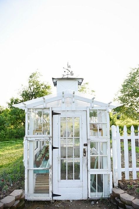 Old Window Greenhouse, Diy Garden Landscaping, Window Greenhouse, Diy Greenhouse Plans, Best Greenhouse, Hobby Greenhouse, Portable Greenhouse, Greenhouse Shed, Build A Greenhouse