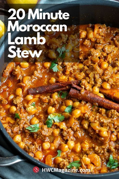 Ground Lamb Stew, Morrocan Stew, Moroccan Lamb Stew, Ground Lamb Recipes, Lamb Stew Recipes, Moroccan Lamb, Lamb Dishes, Lamb Stew, Ground Lamb