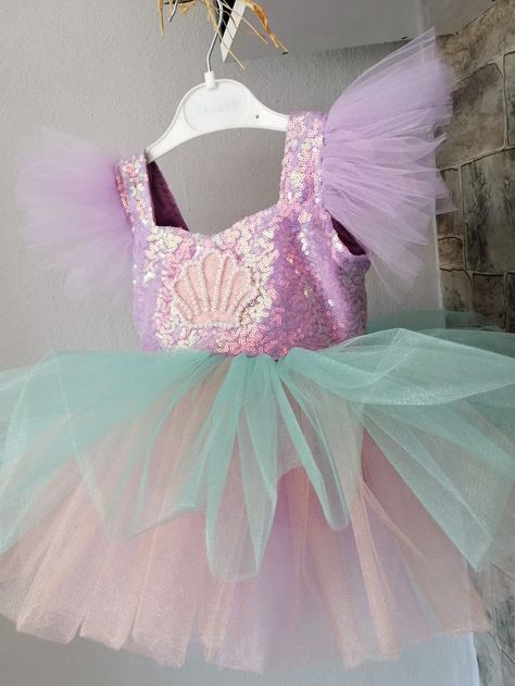 Mermaid Costume Mermaid Tail Tutu Baby Girls Mermaid Outfit - Etsy Toddler Mermaid Costumes, Mermaid Birthday Outfit, Mermaid Costume Diy, Ariel Birthday Party, Mermaid Tutu, Little Mermaid Cakes, Mermaid Birthday Party Decorations, Mermaid Theme Birthday Party, Costume Toddler