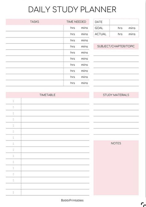 Free Digital Planner Templates Edinburgh Shopping, Daily Study Planner, Daily Planner Sheets, Study Planner Printable, Student Life Hacks, Daily Planner Pages, Planner Organiser, Routine Planner, School Planner