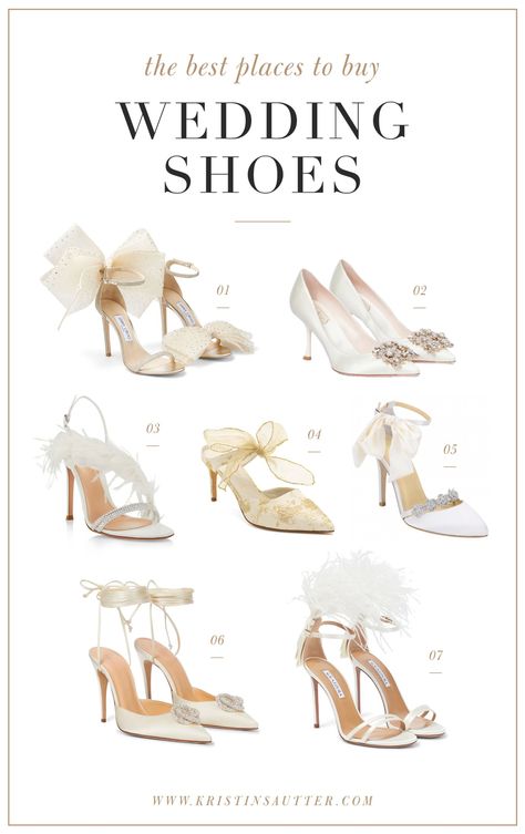 My Favorite Luxury Wedding Shoe Brands - Kristin Sautter Luxury Bridal Shoes, Wedding Shoes Luxury, Jimmy Choo Bridal Heels, Luxury Wedding Sandals, Designer Bridal Shoes, Jimmy Choo Heels Wedding, Bella Belle Shoes Bridal, Jimmy Choo Bridal Shoes, Wedding Shoes Jimmy Choo