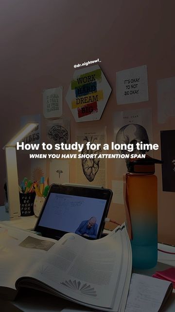 ✨𝑺𝒕𝒖𝒅𝒚𝒈𝒓𝒂𝒎✨ on Instagram: "How to study for a long time when you have a short attention span!💕 •Breaks: this might be a bit controversial but try it to see if it works. Whenever your focus seems to deter, tell yourself to study for another 20-30 mins then you can get a break for 5-10 mins and then start studying again. Even if your break turns long, you studied for an extra 20-30 mins so that’s a plus • take a break with alarms: for someone like me one alarm isn’t enough, I have around Start Studying, Short Attention Span, Study Break, Wall Writing, Study Better, How To Study, Someone Like Me, Attention Span, A Plus