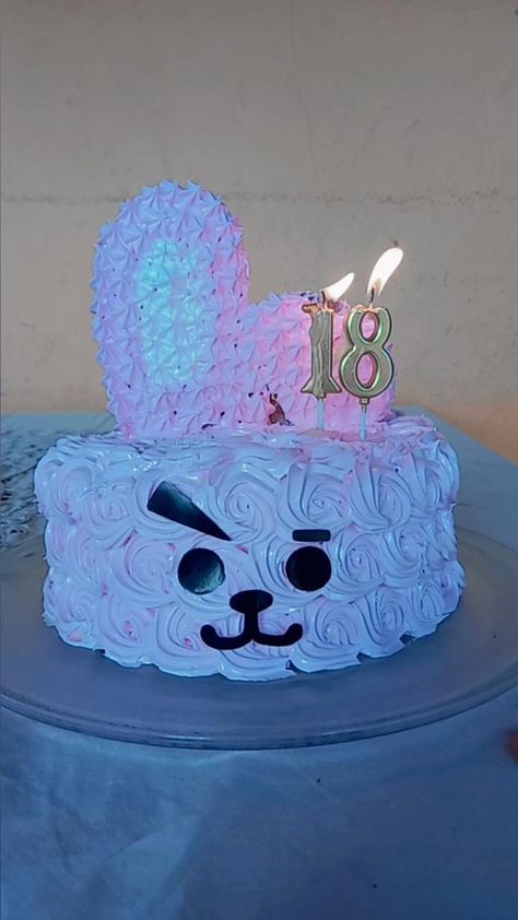 Cooky Cake Bt21, Bt21 Cake Birthday Ideas, Bts Birthday Party Ideas, Bts Cake Ideas, Bts Cake Birthday Ideas, Jungkook Cake Ideas, Bts Cake Simple, Jungkook Cake, Cookie Bt21