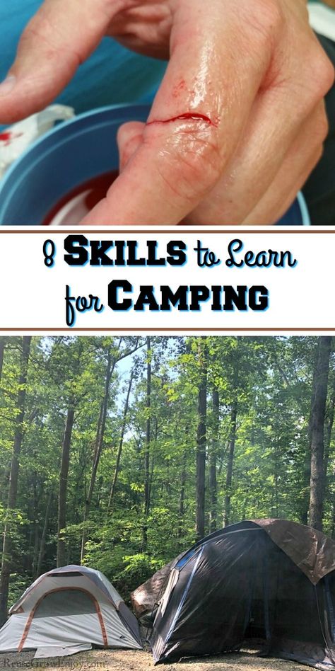 Thinking of going camping, maybe for the first time? Be sure to check out these 8 skills to learn for camping before you go so you can make the most of your trip. Campfire Backyard, Hiking Idaho, Travelling Van, Jungle Survival, Camping Clipart, Camping Tips And Tricks, Camping Diy, Camping Needs, Going Camping