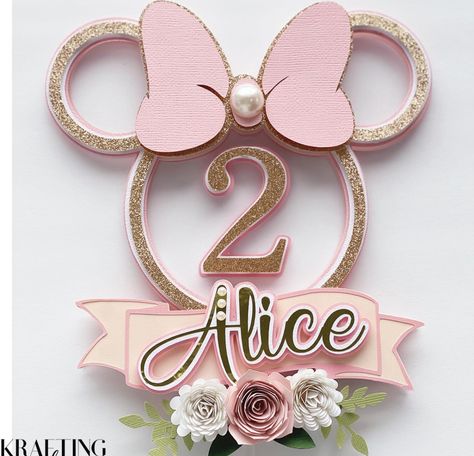 Creative Baby Announcements, Minnie Mouse Birthday Theme, Minnie Mouse Decorations, Minnie Mouse Cake Topper, Minnie Mouse Birthday Party Decorations, Minnie Mouse Birthday Decorations, Minnie Mouse Birthday Cakes, Cake Bunting Topper, Baby First Birthday Cake