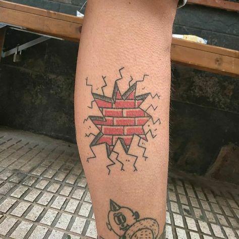 Brick Tattoos Ideas, Bricks Tattoo Stencil, Brick Tattoo Design, Brick Wall Tattoo Design, Brick Wall Tattoo, Brick Tattoo, Lego Brick Tattoo, Types Of Bricks, Shark Tattoos