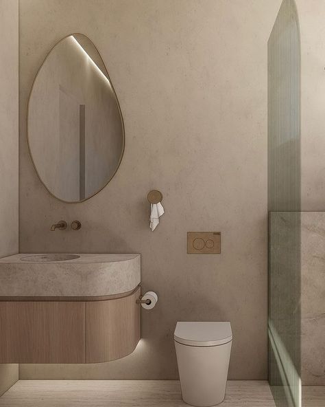 Homes • Instagram Wabi Sabi Toilet, Master Toilet, Micro Cement, Cement Bathroom, Soft Bathroom, Bathroom Interior Design Modern, Wc Design, Bathroom Dimensions, Upstairs Bathrooms