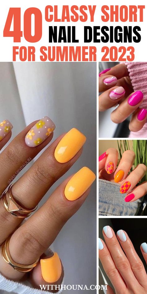 40 Classy Short Nail Designs For Summer 2023 To Recreate Do It Yourself Nails, Cowboy Copper, Mom Cut, Summer Gel Nails, Cute Short Nails, Short Gel Nails, Classy Nail Designs, Summer Manicure, Pink Gel