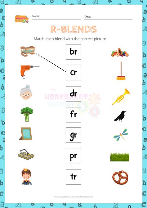 R Blends Worksheets, Easy Math Worksheets, Urdu Notes, Phonics Assessments, R Blends, Free Printable Alphabet Worksheets, Grammar Notes, English Grammar Notes, Kids Worksheet