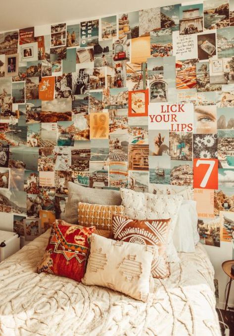 By Tezza Sezane Gaspard, Avery Ovard, Bedroom Wall Designs, Dorm Room Inspiration, Master Room, Cute Diy, Nyc Apartment, Awesome Bedrooms, Bedroom Styles