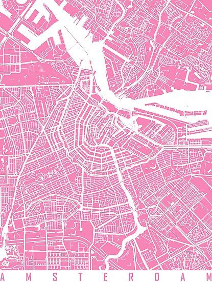 Amsterdam Map Illustration, New Jersey Poster, Lilac Art, Amsterdam Architecture, Amsterdam Map, Architecture Poster, Global Art, Red Aesthetic, Create Image