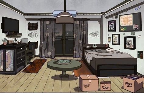 Bnha Dorm Room Ideas, Mha Room, Backgrounds Gacha, Dorm Layout, Dorm Room Layouts, Oc Bnha, Anime House, Dorm Design, Bedroom Drawing