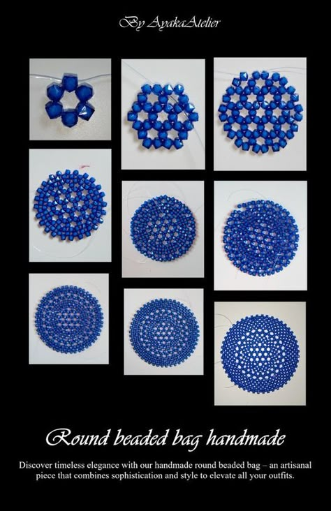 Diy Bags No Sew, Beaded Circle, Hand Beaded Bag, Sac Diy, Bead Weaving Tutorials, Circle Bag, Diy Bags Patterns, Sewing Crafts Tutorials, Crystal Bags