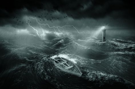 Free image of "Wooden Boat In A Stormy Sea" by George Hodan Stormy Ocean Wallpaper, Lighthouse Storm, Storm Tattoo, Stormy Ocean, Ocean Storm, Sea Storm, Sea Tattoo, Stormy Sea, Nature Water