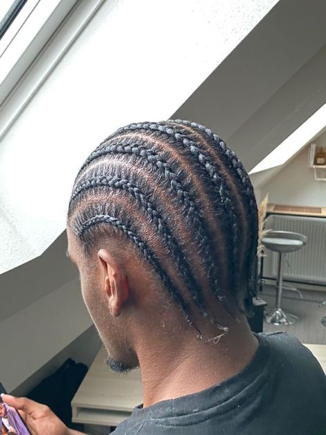 8 Stitch Braids, Fro Styles, Cornrow Ideas, Cornrows Men, Small Cornrows, Cornrow Styles For Men, Cornrow Braids Men, Straight Back Braids, Straight Back Cornrows