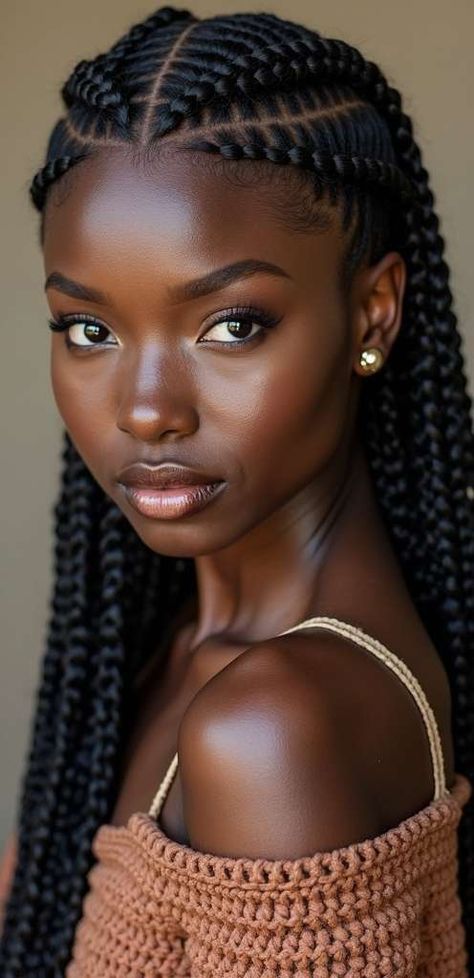 Unlock your style with these **10 Stunning Braided Hairstyles for Black Women**!  From chic box braids to elegant twists, discover the perfect look to elevate your vibe. Whether you're headed to a special occasion or just want to switch things up, these styles are a must-try!  #BraidedHairsty Black Long Braids, Simple Braids For Black Women, Simple Braids, African Braids Hairstyles Pictures, Afro Braids, Protective Hairstyle, Braids Hairstyles Pictures, Elegant Updos, Braids Locs