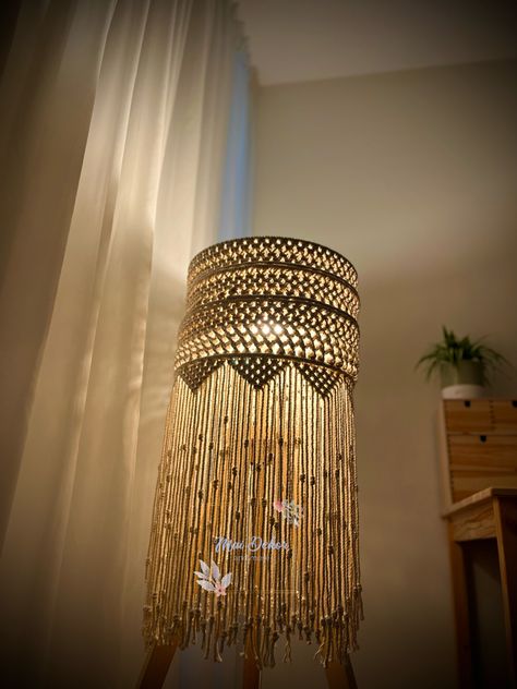 #macrame #macramelamp #diyproject #homedecorideas #diylamp #macrameart Standing Lamp Shade, Diy Macramé, Macrame Lamp, Macrame Knots, Macrame Art, Standing Lamp, Diy Lamp, Create Something, Macrame Diy